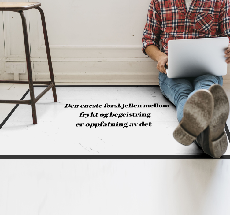 Forskjell mellom frykt tekst vinyl teppe - Tenstickers