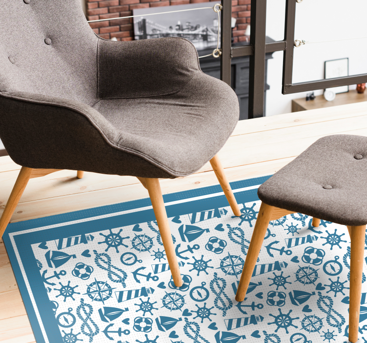 Forskjellige sjømann bilder fliser teppe - Tenstickers