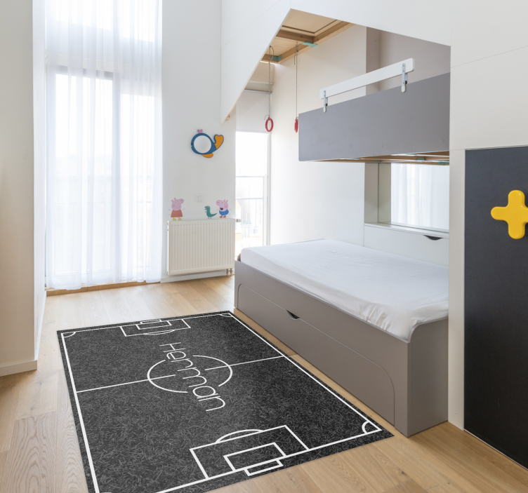 Fotballbane med navn vinyl teppe spill - Tenstickers