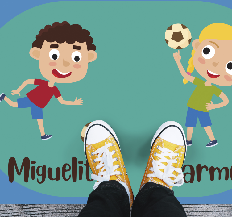 Fotballspiller personlig vinyl teppe - Tenstickers