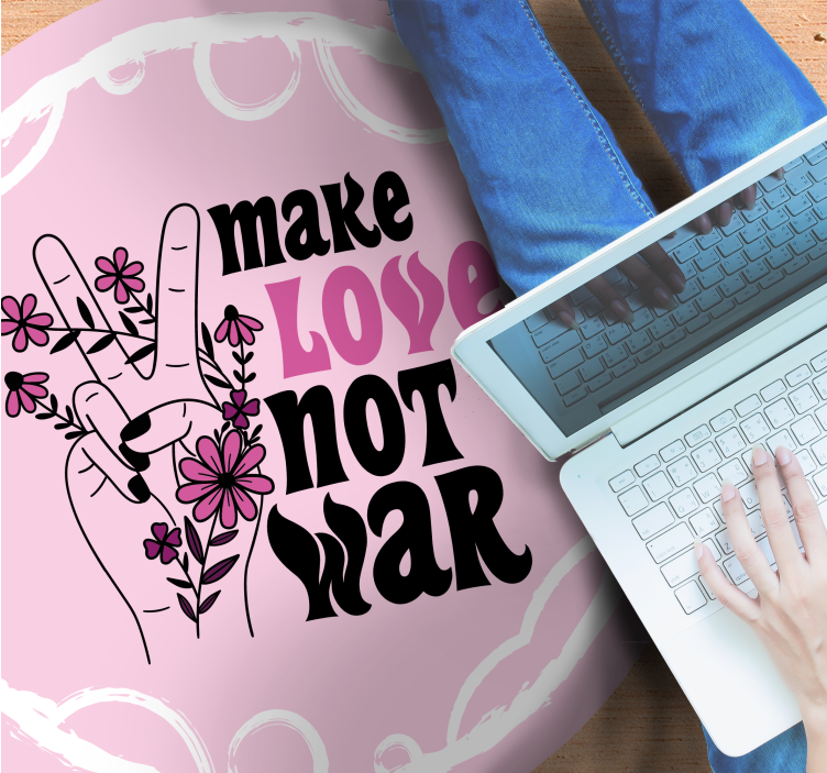 Fredelig kjærlighetsmelding vinyl teppe sagn og tekster - Tenstickers