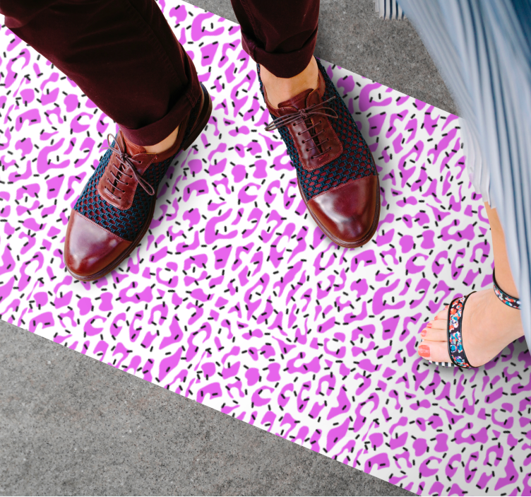 Fuchsia leopardmønster vinyl teppe dyreavtrykk - Tenstickers
