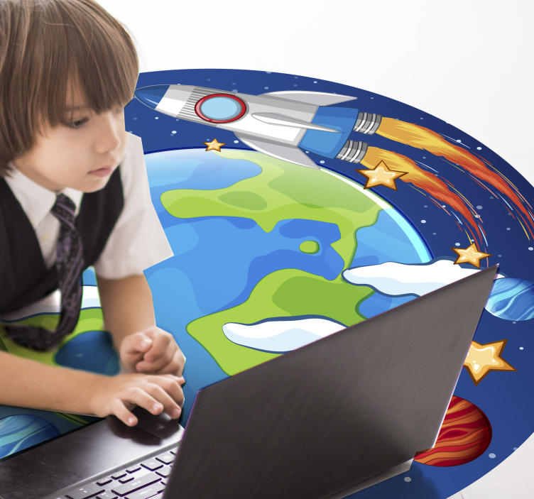 Galakse originalt vinylteppe til barn - Tenstickers