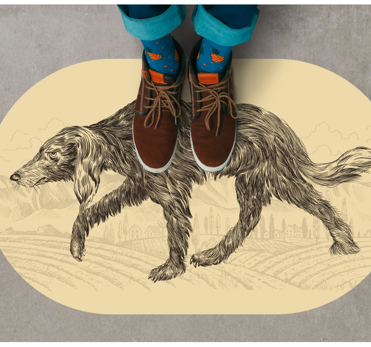 Gamle slitne hundekjøkken gulvfliser - Tenstickers