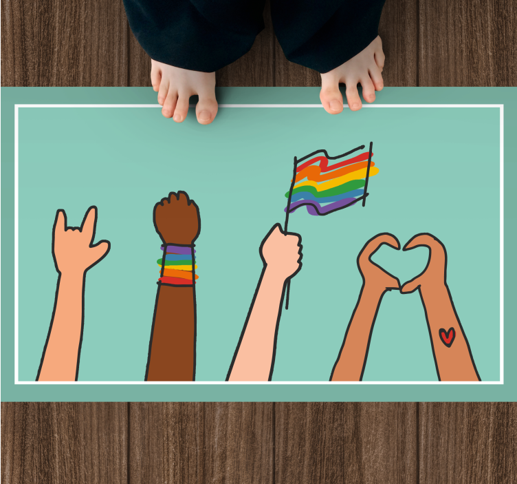 Gay pride doodle stil vinyl teppe soverom - Tenstickers