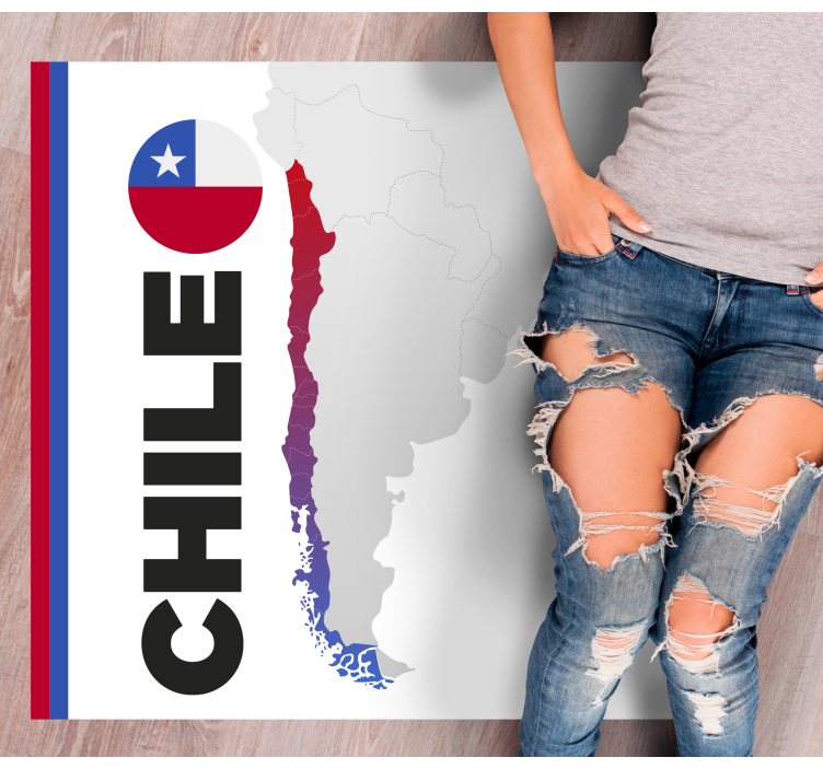 Geografisk form av chile vinyl teppe verdenskart - Tenstickers