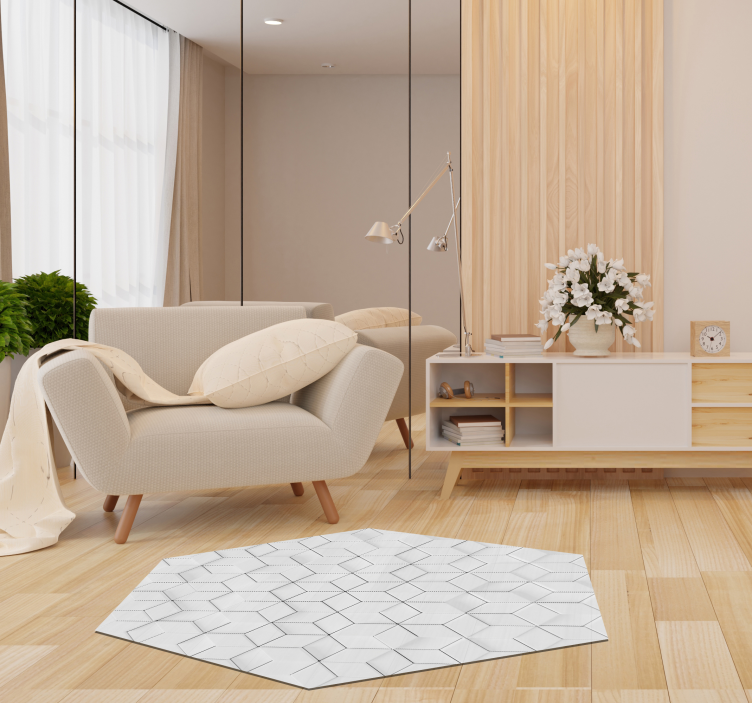 Geometrisk avlastningseffekt av vinylteppe - Tenstickers