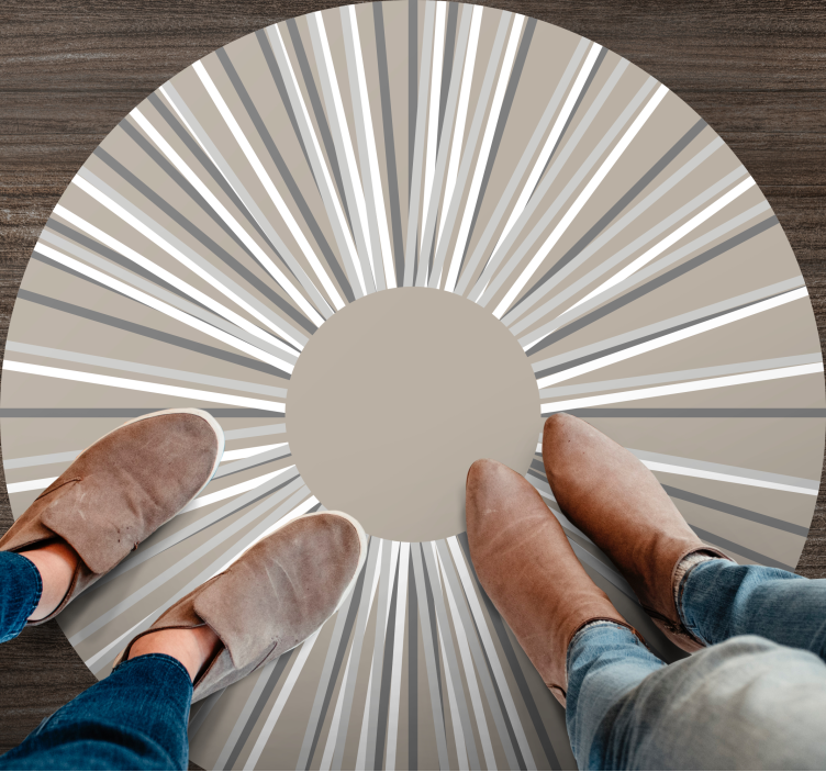 Geometrisk Burst runde mønster vinyl teppe - Tenstickers