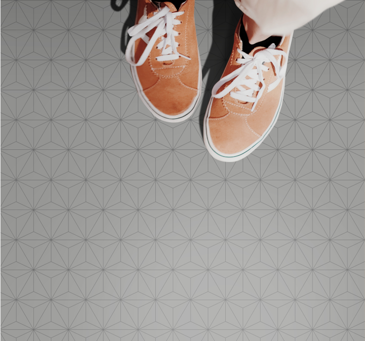 Geometrisk grått motiv vinyl teppe hydraulisk - Tenstickers