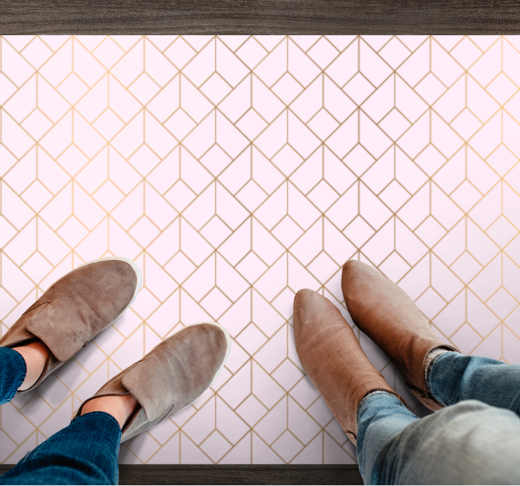 Geometrisk kube mønster vinyl teppe - Tenstickers