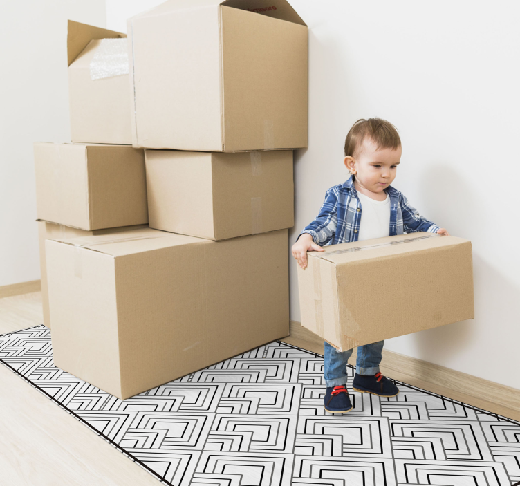 Geometrisk labyrint mønster vinyl teppe geometrisk - Tenstickers