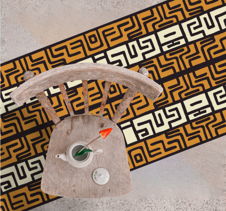 Geometrisk labyrintmønster Vinyl teppe striper - Tenstickers