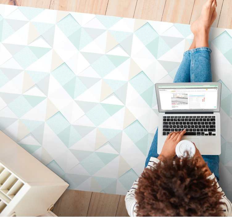 Pastellfarget diamantmønster vinylteppe - Tenstickers