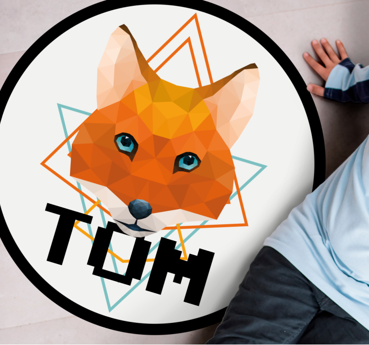 Geometrisk revesirkel vinyl teppe med navn - Tenstickers