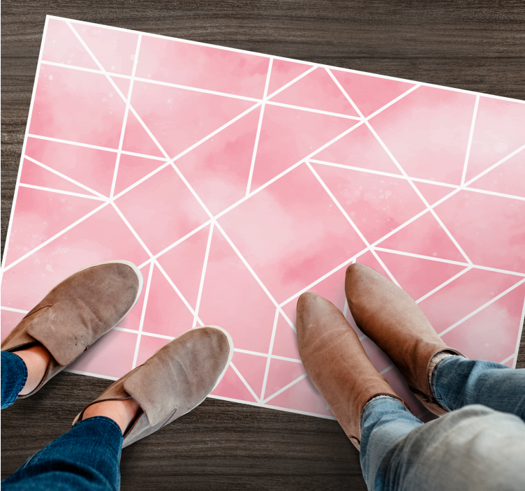 Geometrisk rosa mønster geometriske vinyl teppe - Tenstickers