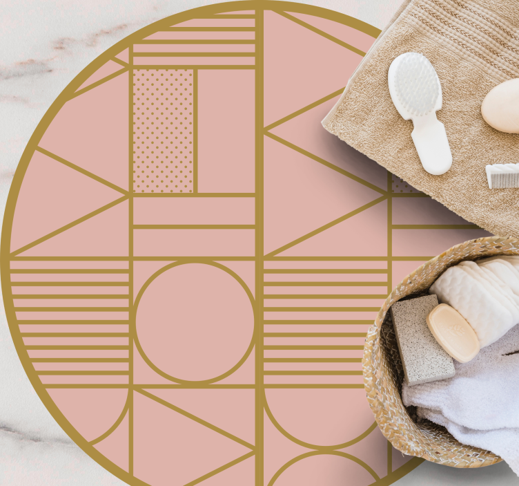 Rosa motiv vinyl teppe geometrisk - Tenstickers