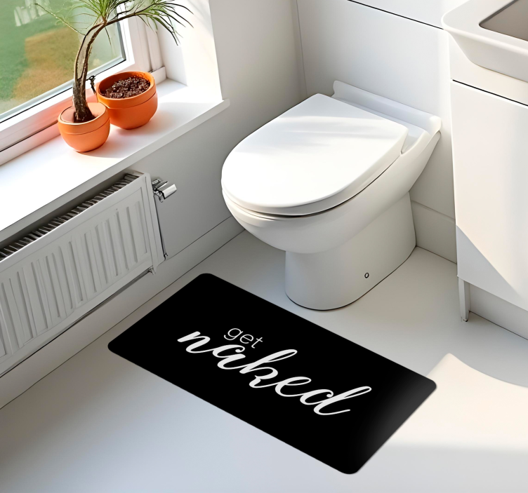 get naked tekst bad vinyl teppe - Tenstickers