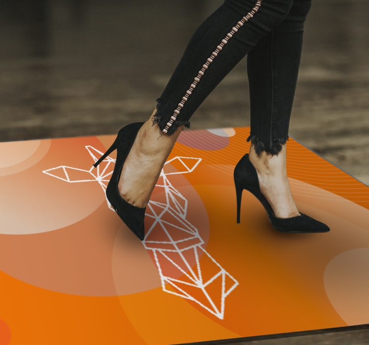 Giraffe på blitzfarger nordisk vinyl teppe - Tenstickers