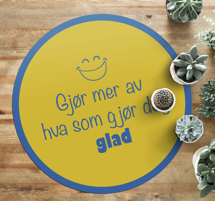 Gjør det som gjør deg lykkelig sitat tilpasset vinyl teppe - Tenstickers
