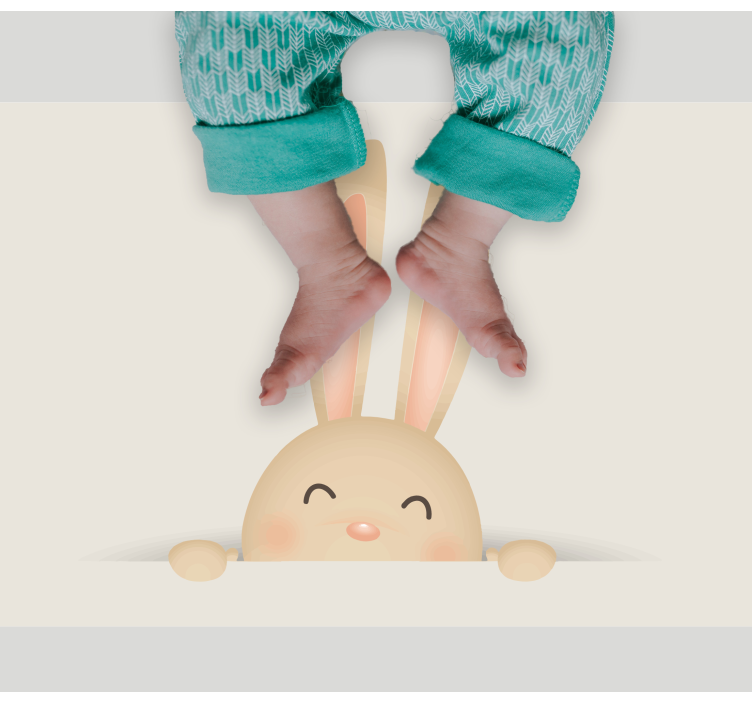 Glad kanin ansikt vinyl teppe spedbarn - Tenstickers