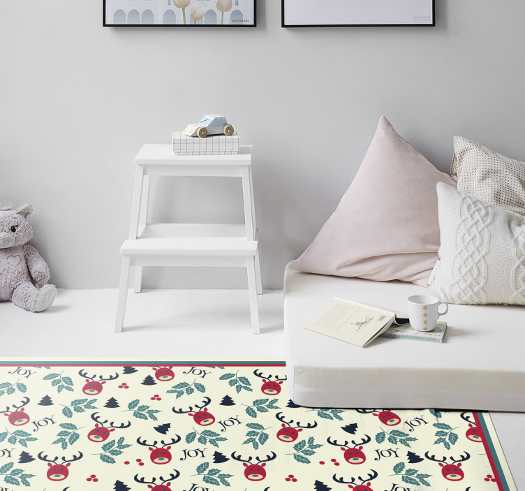 Glede og reinsdyr vinyl soverom teppe - Tenstickers