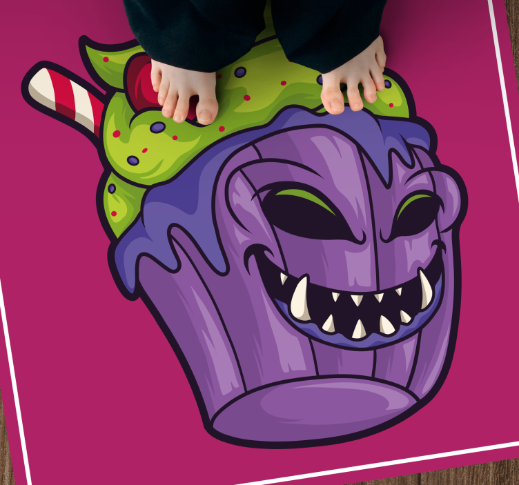 Glupsk cupcake-monster vinyl teppe ungdom - Tenstickers