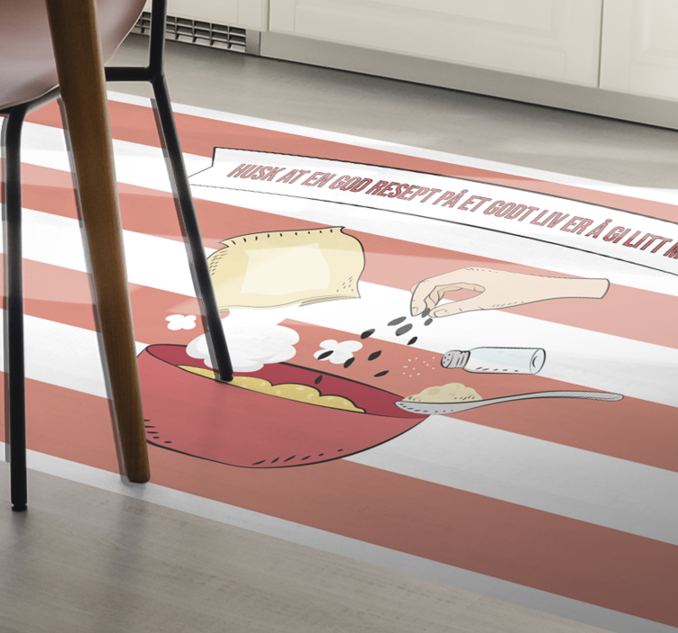 En god resept på et godt liv sitat vinylteppe - Tenstickers