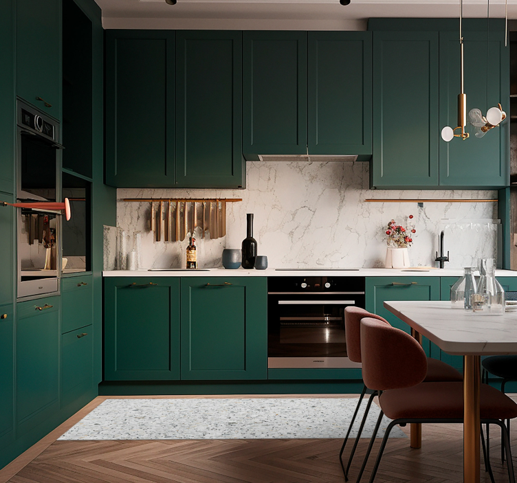 Grått terrazzo tekstur vinyl teppe - Tenstickers