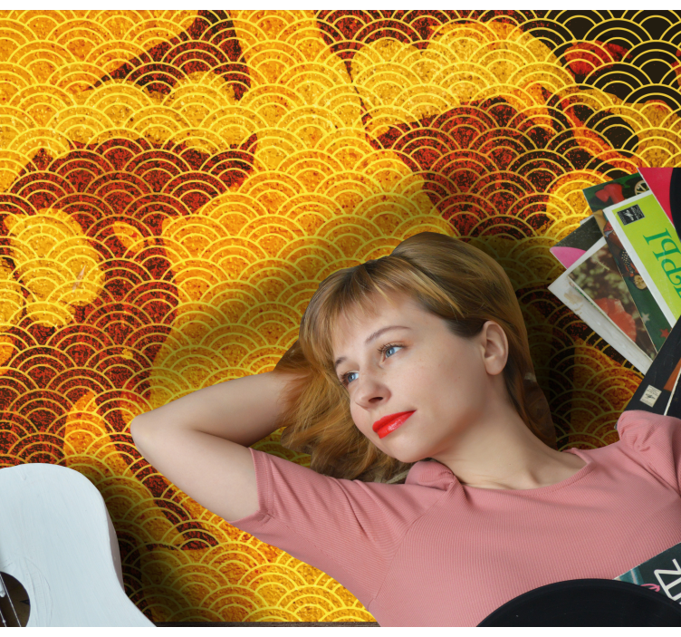 Japansk seigaiha vinyl teppe etnisk - Tenstickers