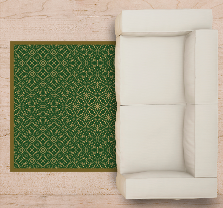 Grasiøst botanisk motiv vinyl teppe blomster og planter - Tenstickers