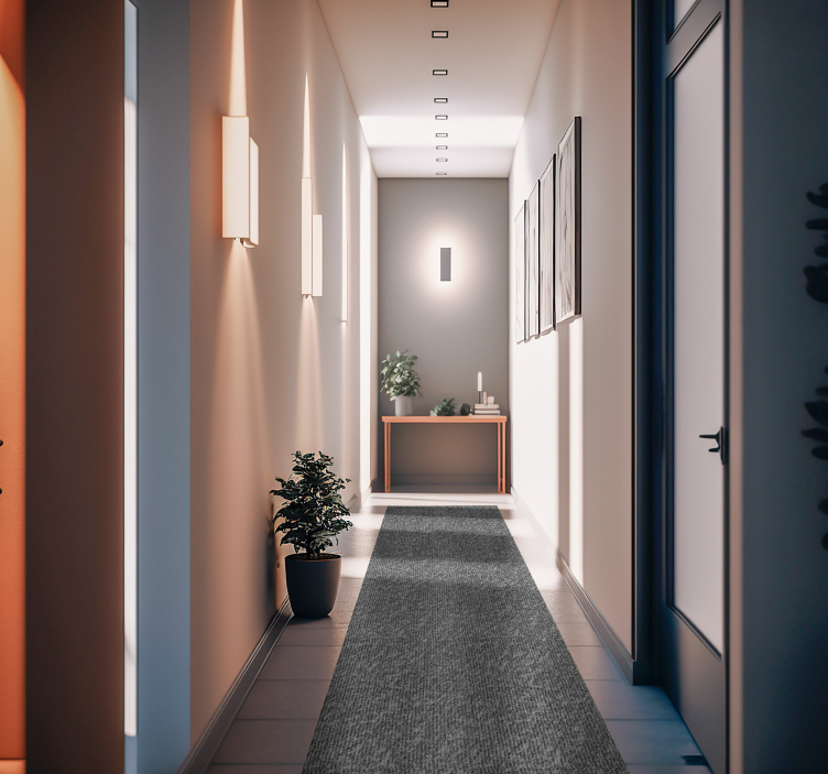 Grått ensfarget stoff moderne vinyl teppe - Tenstickers