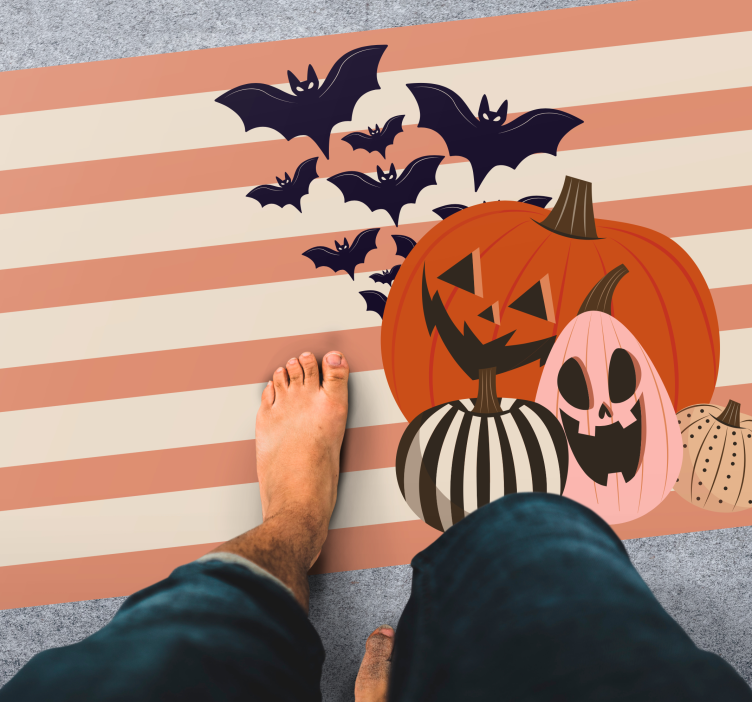 Gresskartrio Halloween vinyl teppe - Tenstickers