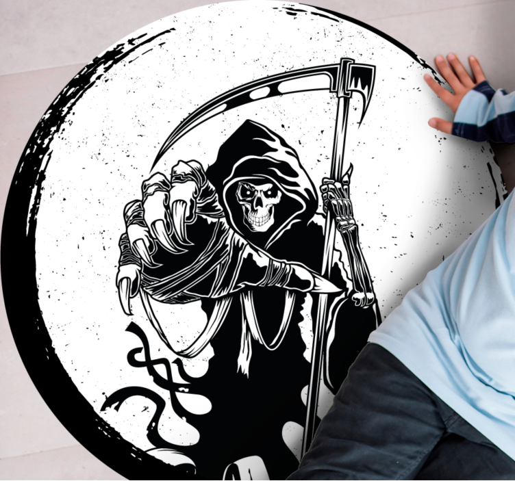 Grim reaper motiv Halloween vinyl teppe - Tenstickers