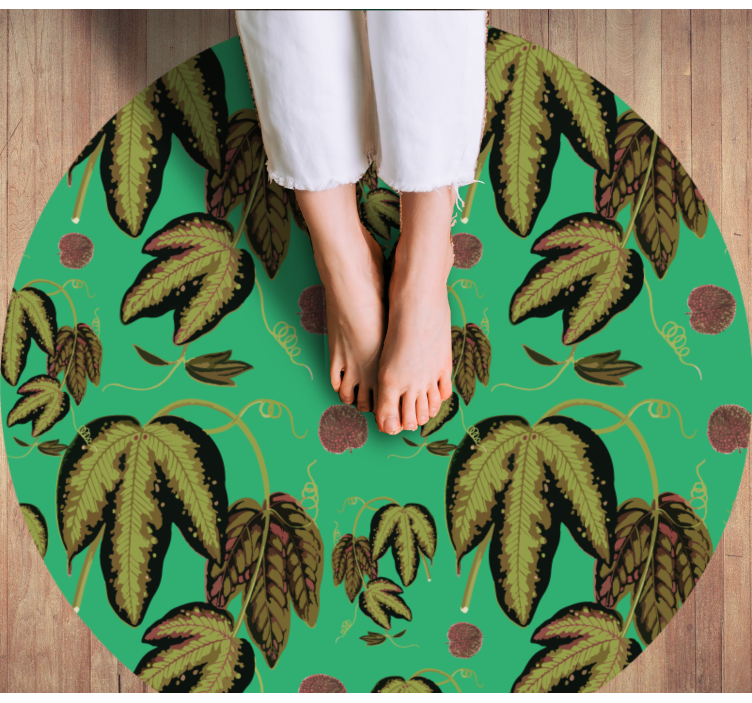 Grønt maranta mønster blomsterteppe - Tenstickers