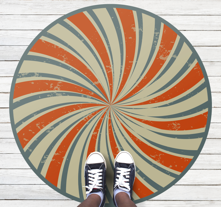 Grunge retro spiral vintage vinyl teppe - Tenstickers