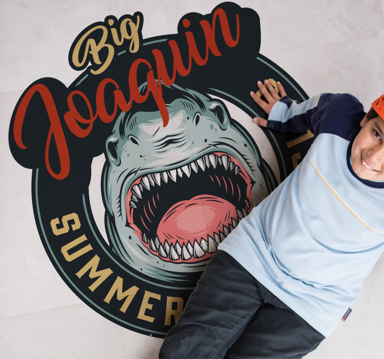 Hai surfe emblem vinyl teppe med navn - Tenstickers