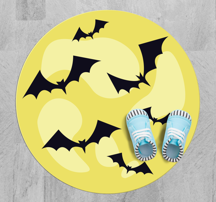 Halloween bat natt mønster vinyl teppe - Tenstickers