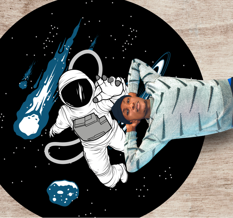 Håndtegnet astronaut karakter vinyl teppe soverom - Tenstickers