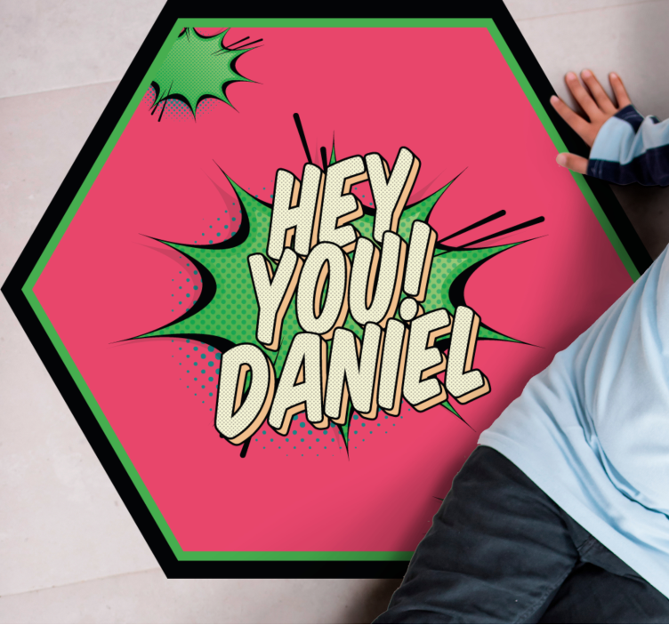 Hei du kult graffiti plakat vinyl teppe med navn - Tenstickers