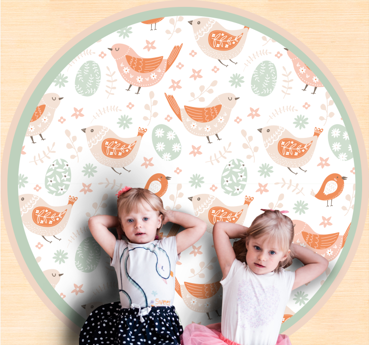 Herlige fuglemotiver vinyl teppe natur - Tenstickers