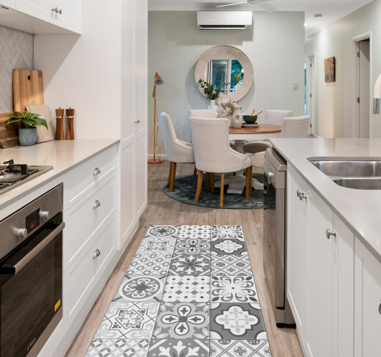 Hidraulisk fliseffekt grå farger fliseteppe - Tenstickers