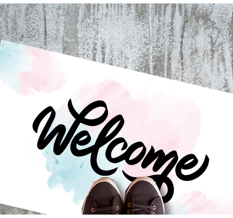 Akvarell velkommen vinyl teppe mottak - Tenstickers