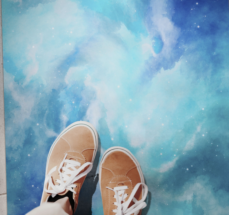 Himmelsk akvarell tekstur vinyl teppe - Tenstickers