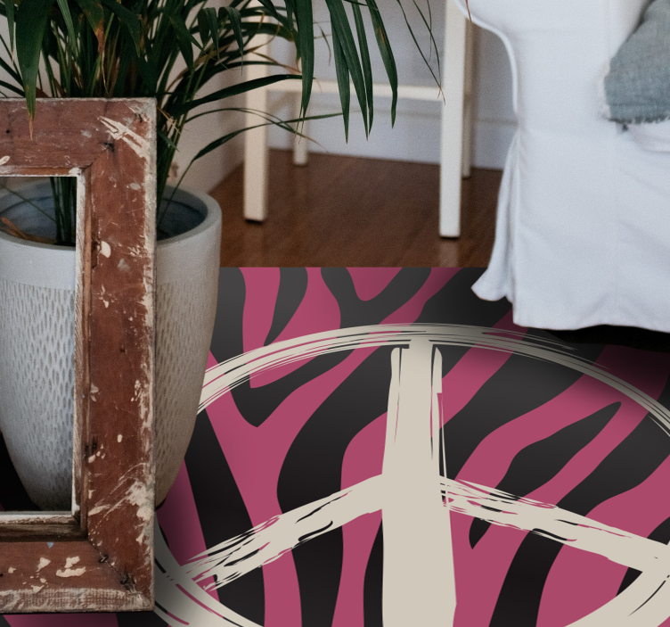 Hippie lilla sebra dyretrykk vinyl teppe - Tenstickers