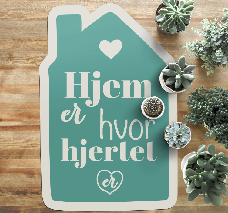 Hjemmet er der hjertet er sitat tilpasset vinyl teppe - Tenstickers