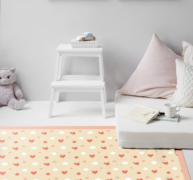 Hjerte mønster dekor vinyl teppe baby - Tenstickers
