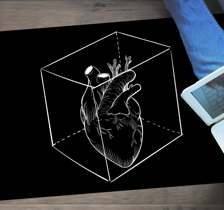 Hjerteillustrasjon vinyl teppe moderne - Tenstickers