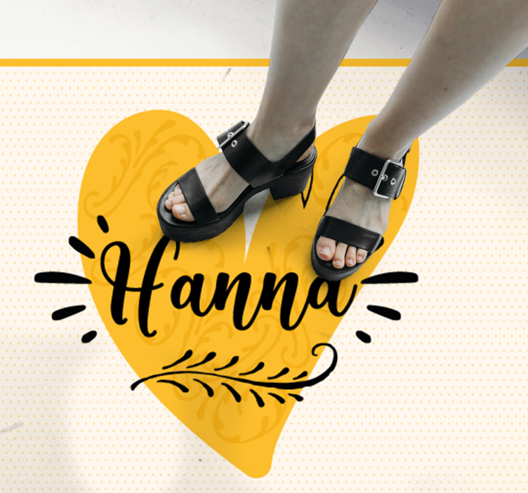 Tilpasset oransje hjerte vinyl teppe ungdom - Tenstickers