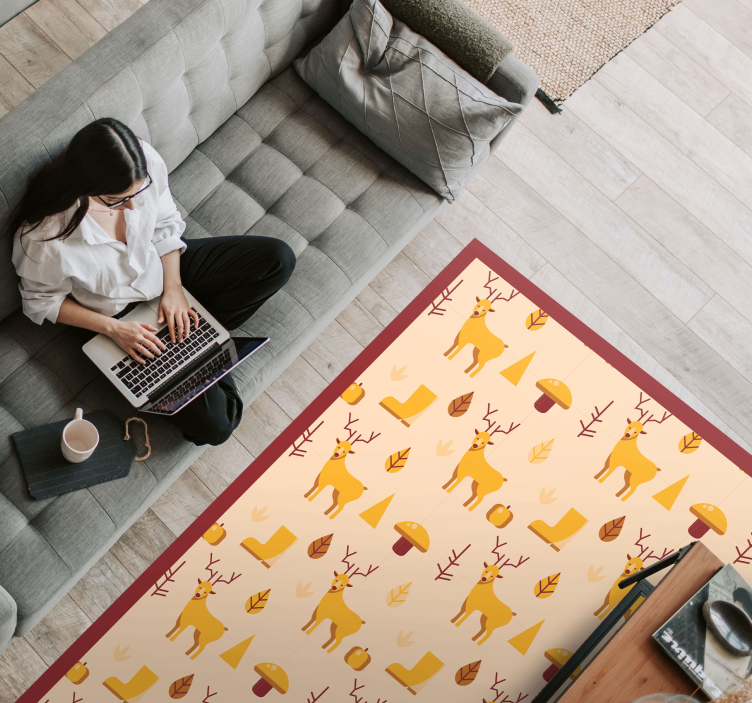 Hjort mønster vinyl teppe dyr - Tenstickers
