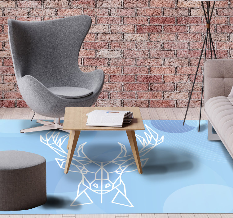 Hjortehode på blitzfarger nordisk vinyl teppe - Tenstickers